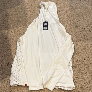 Pure Hockey White Hooded Hockey Helmet Top NWT M